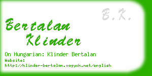 bertalan klinder business card